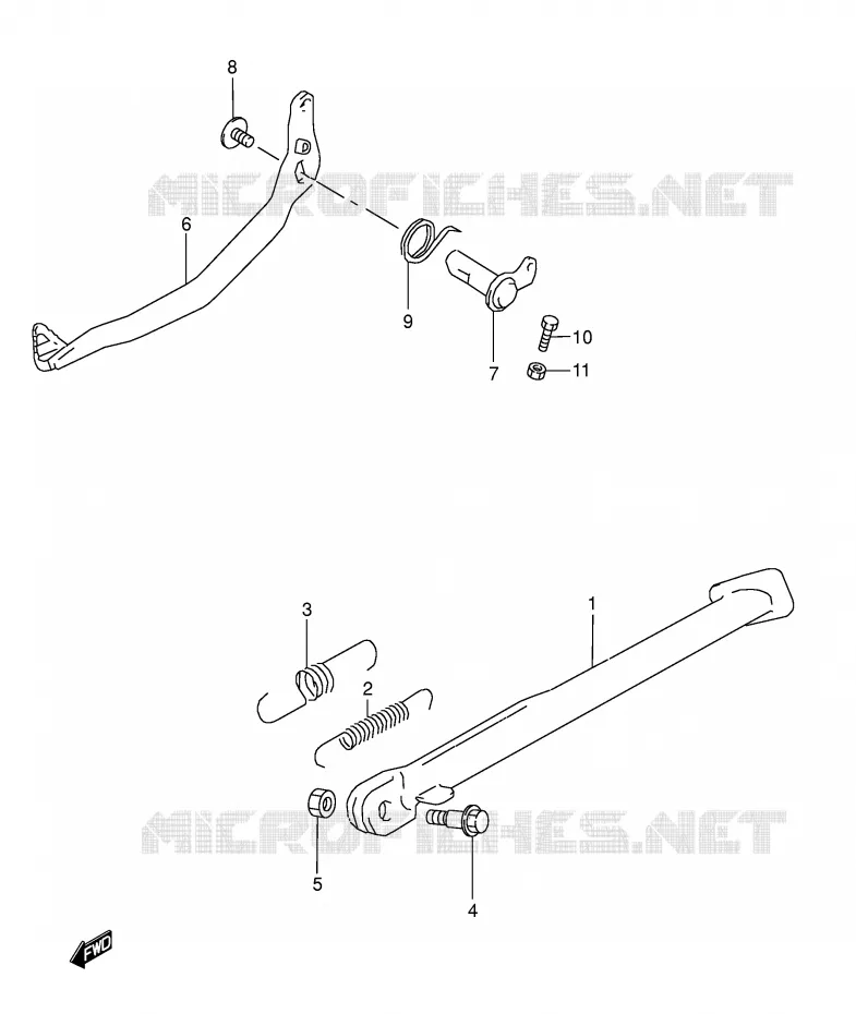 BEQUILLE - PEDALE DE FREIN ARRIERE Suzuki MOTO 800 DR 1996  DR800SUT