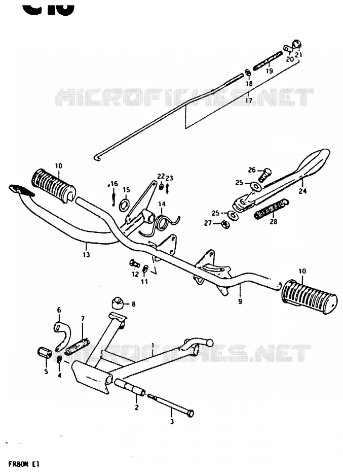BEQUILLE - PEDALE DE FREIN ARRIERE Suzuki SCOOTER 80 FR 1981  FR80M(M/B/N)
