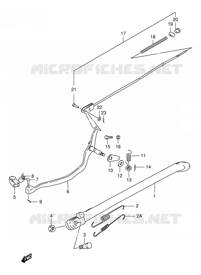 BEQUILLE (MODELE R/S/T) Suzuki MOTO 125 DR 2000  DR125SEUY(E4)