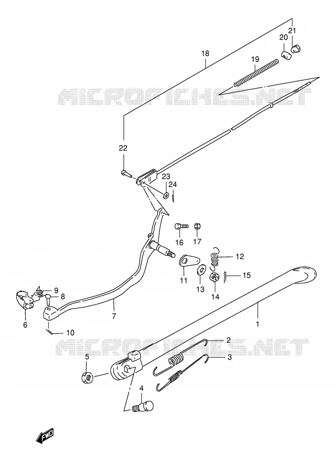 BEQUILLE (MODELE V/W/X/Y) Suzuki MOTO 125 DR 1995  DR125SES(E4)