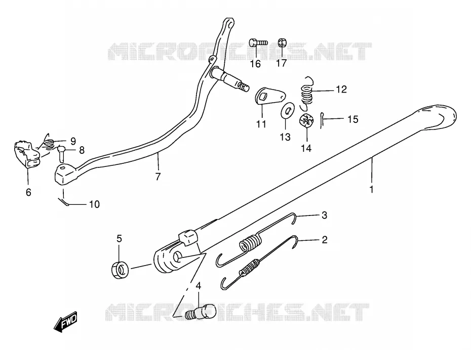 BEQUILLE Suzuki MOTO 200 DR 1996  DR200SET(E24)