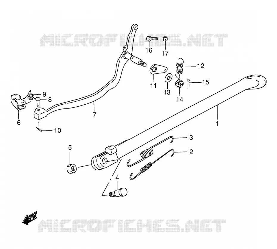 BEQUILLE Suzuki MOTO 200 DR 2001  DR200SEK1(E3/E28)