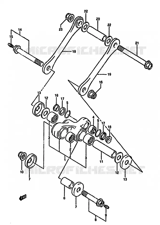 BIELLETTE DE SUSPENSION ARRIERE Suzuki MOTO 350 DR 1994  DR350SR(L/M/N/P/R)