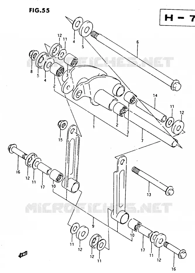 BIELLETTE DE SUSPENSION ARRIERE Suzuki MOTO 500 DR 1987  DR500RH(G/H/J)