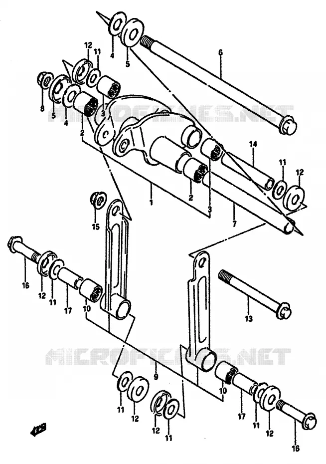 BIELLETTE DE SUSPENSION ARRIERE Suzuki MOTO 600 DR 1989  DR600SK(E2)