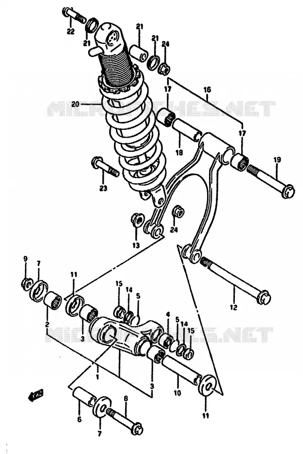 BIELLETTE DE SUSPENSION ARRIERE Suzuki MOTO 650 DR 1993  DR650RUP(N/P/R)