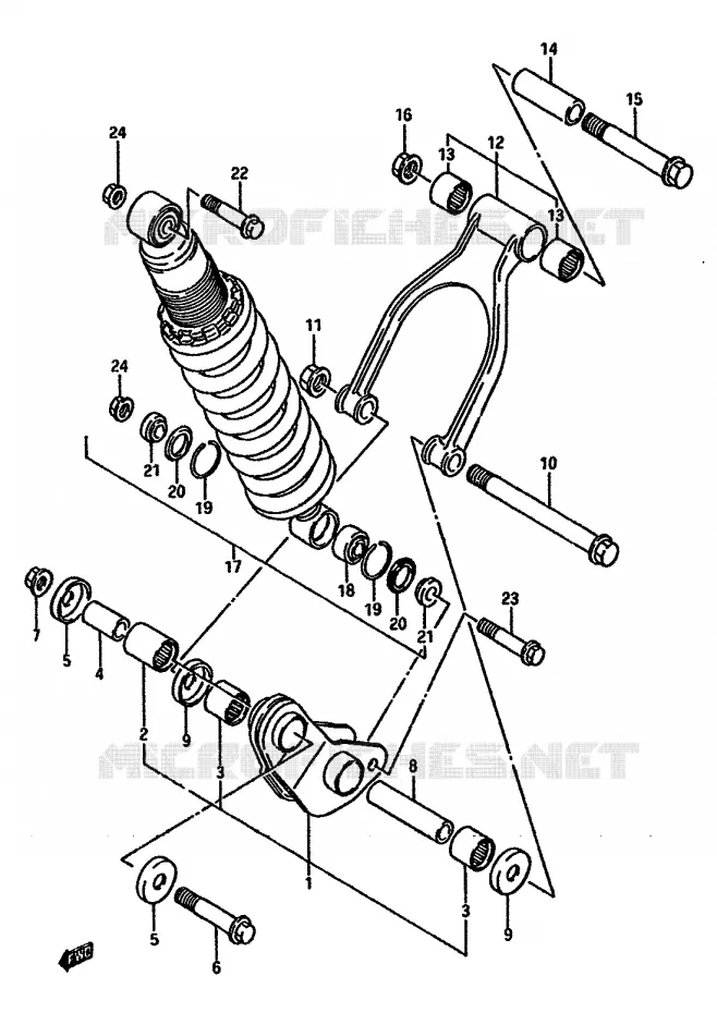 BIELLETTE DE SUSPENSION ARRIERE Suzuki MOTO 750 DR 1988  DR750SJ(J/K)