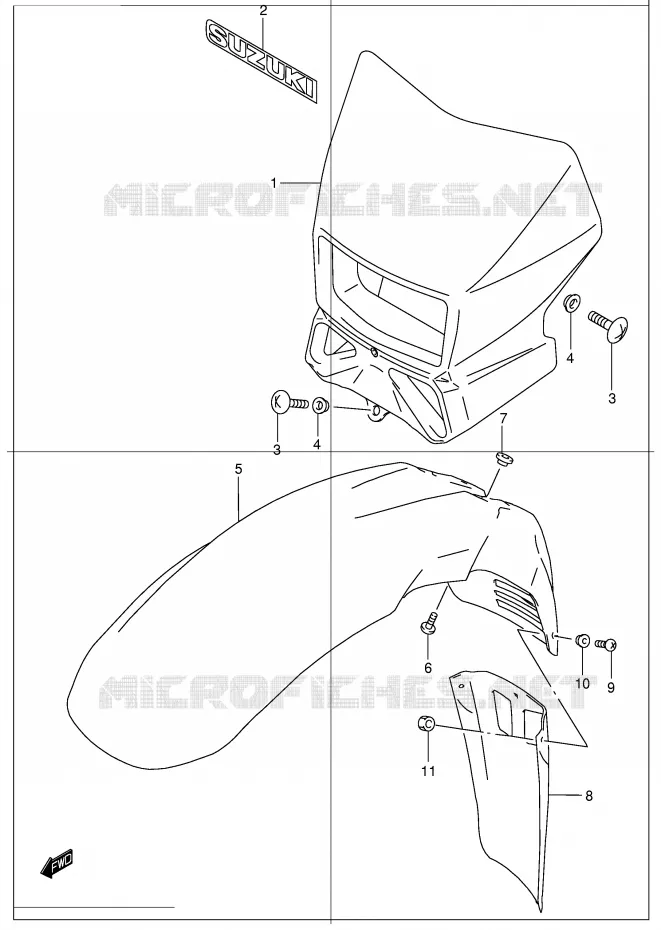BOL DE PHARE (MODELE K2) Suzuki MOTO 650 DR 2004  DR650SEK4(E4)