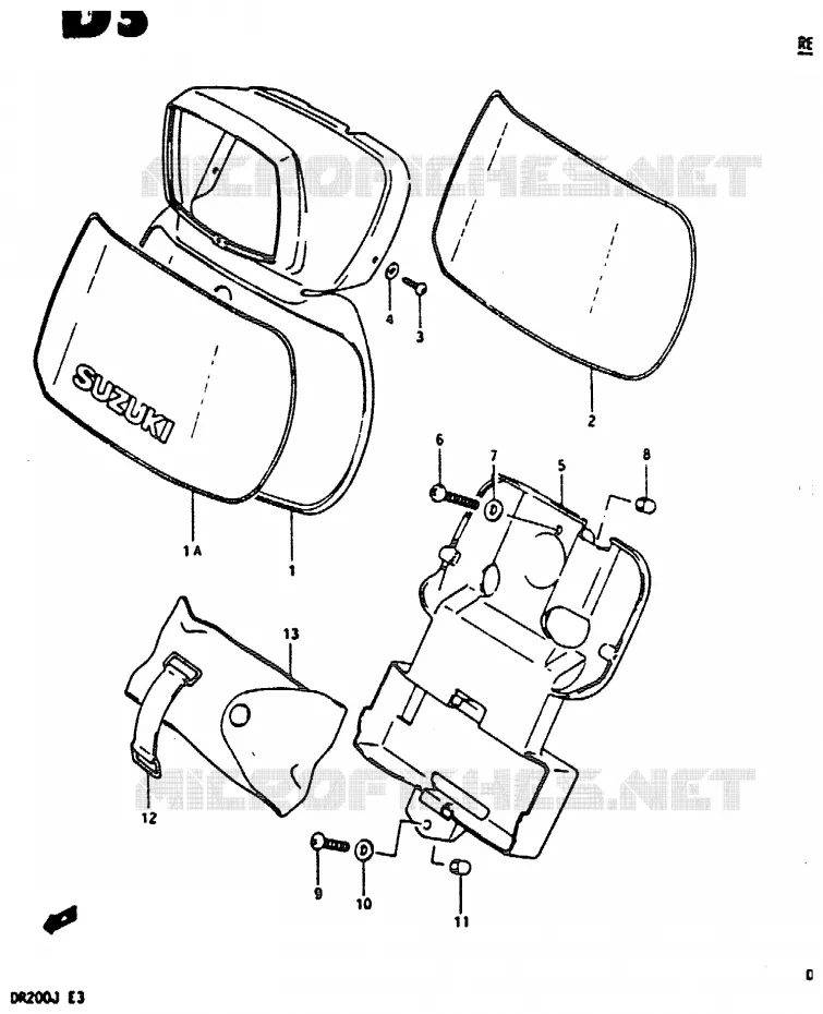BOL DE PHARE Suzuki MOTO 200 DR 1987  DR200H(G/H/J)