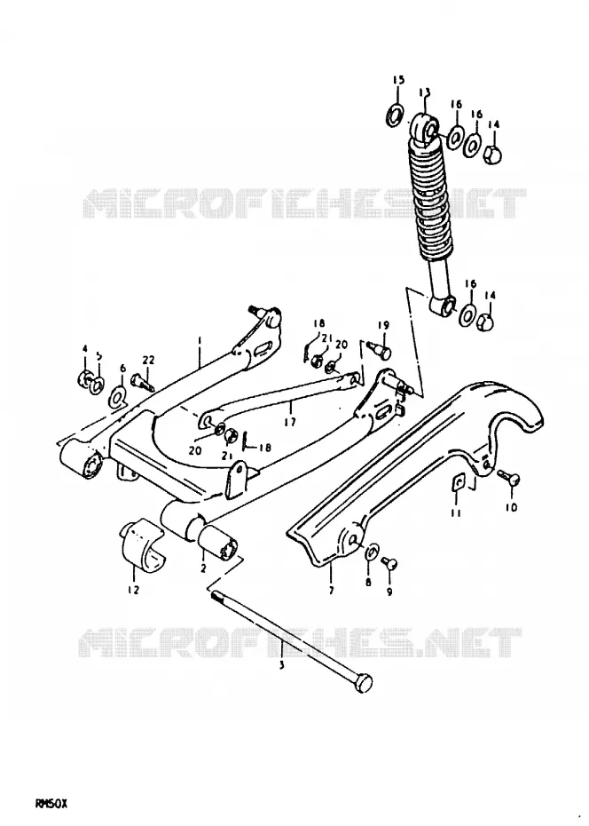 BRAS OSCILLANT ARRIERE (RM50C) Suzuki MOTO 50 RM 1978  RM50C(C/N/T/X)