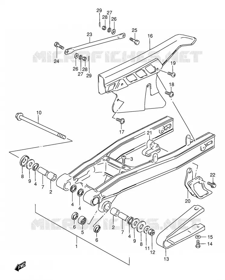 BRAS OSCILLANT ARRIERE Suzuki MOTO 200 DF 2000  DF200EY