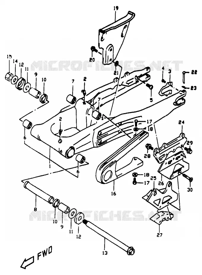 BRAS OSCILLANT ARRIERE Suzuki MOTO 350 DR 1997  DR350V(V/W/X)