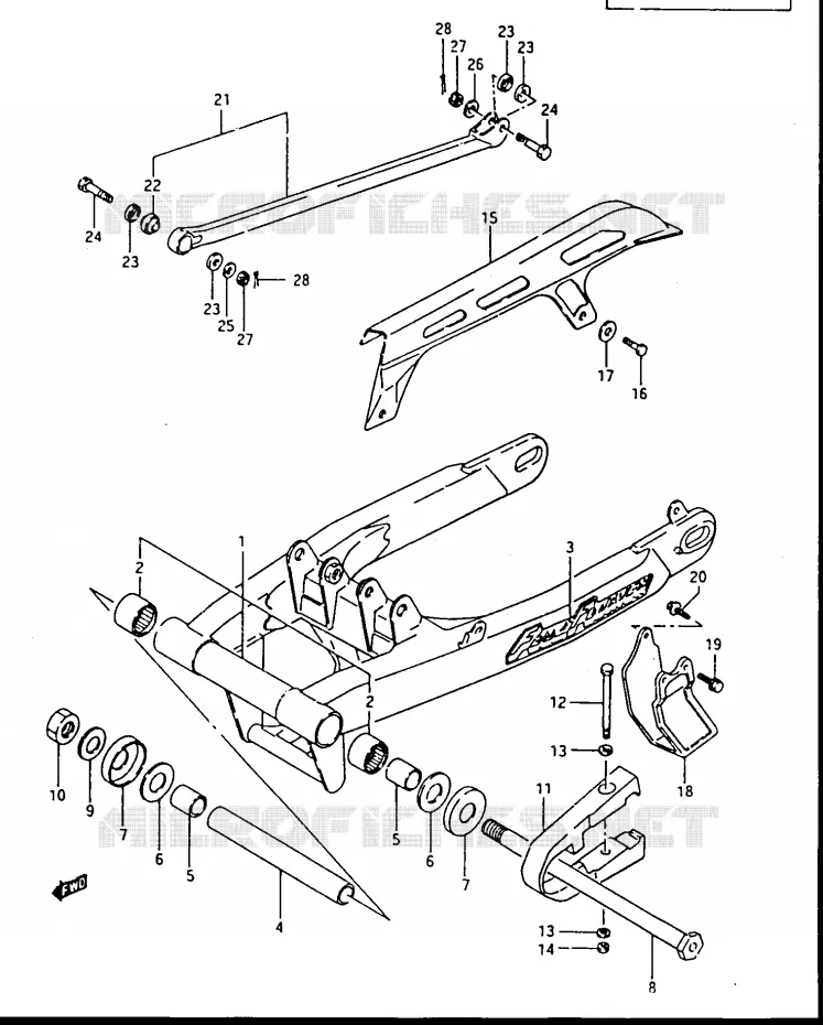 BRAS OSCILLANT ARRIERE Suzuki MOTO 500 DR 1988  DR500J(G/H/J)