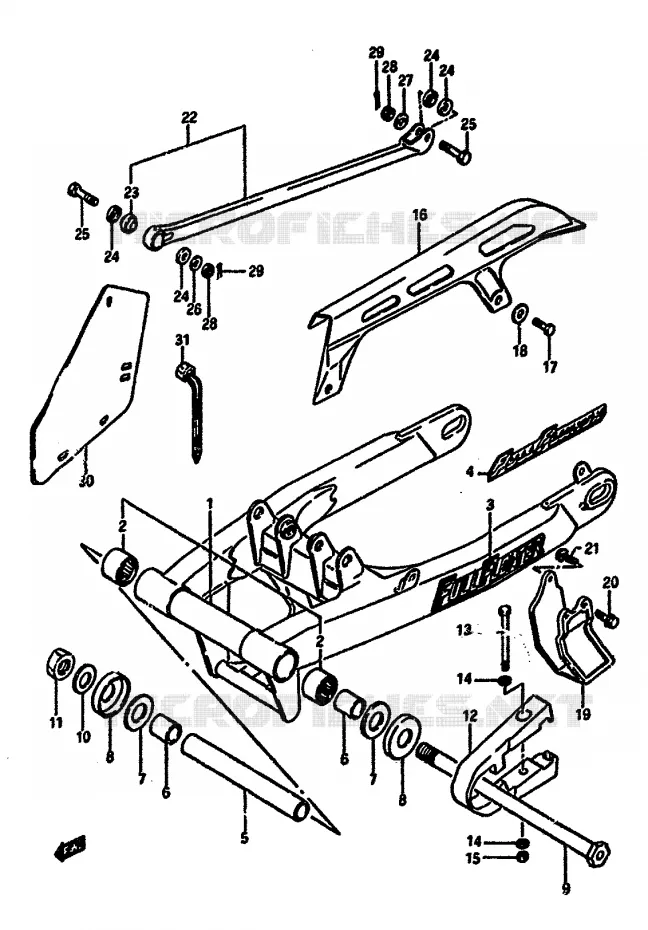 BRAS OSCILLANT ARRIERE Suzuki MOTO 600 DR 1985  DR600SUF(E2)