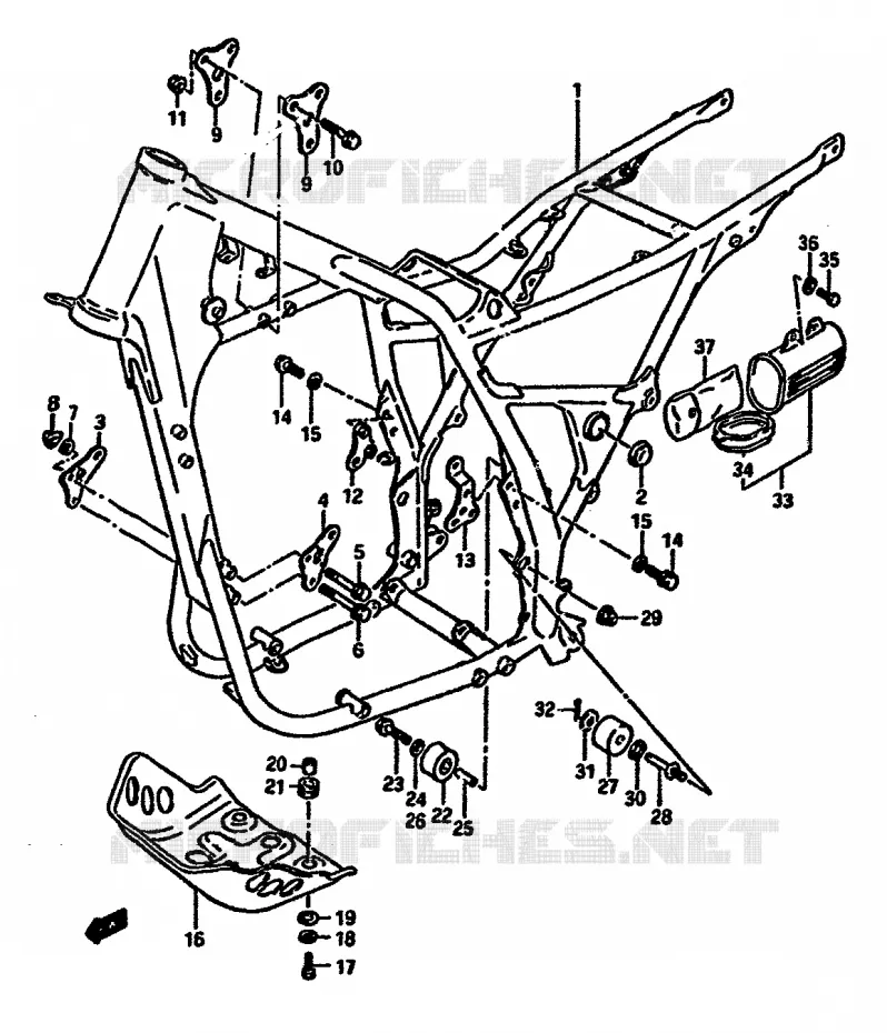 CADRE (MODELE F/G/H) Suzuki MOTO 600 DR 1985  DR600SF(E2)