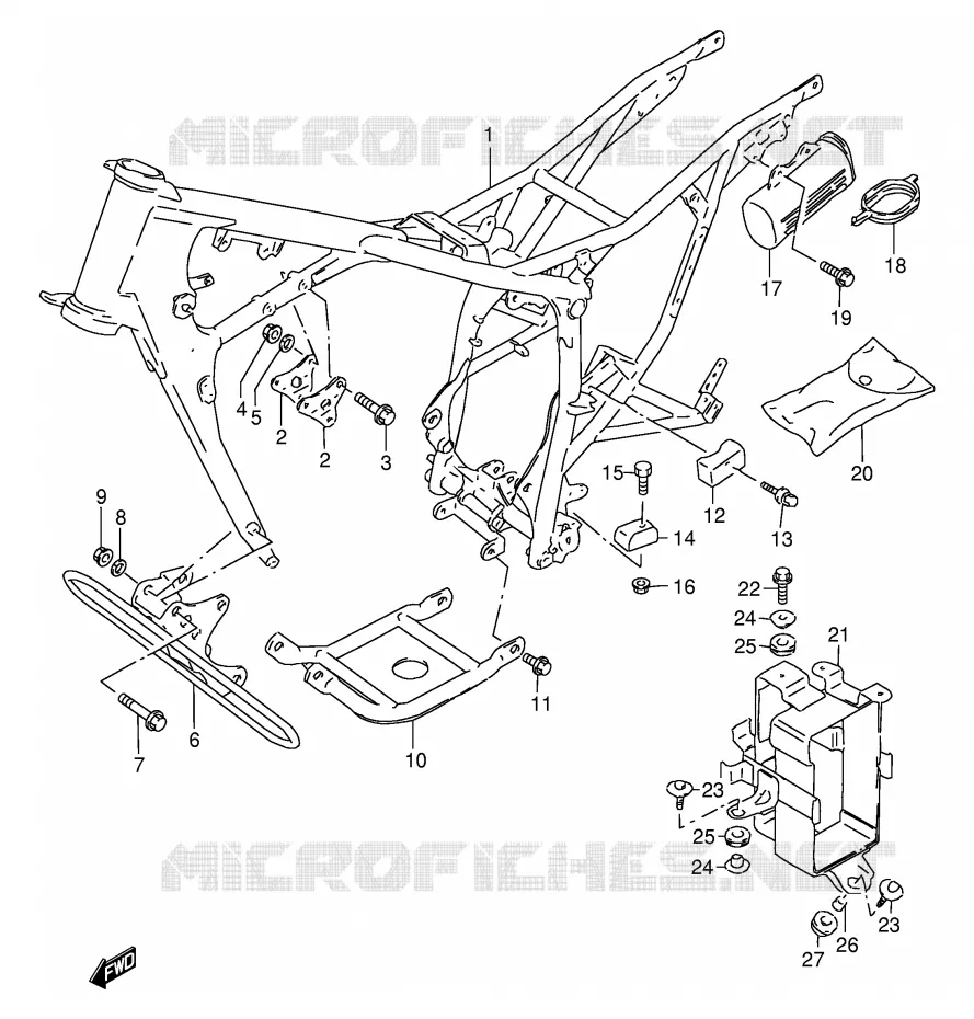 CADRE Suzuki MOTO 200 DF 1997  DF200EV