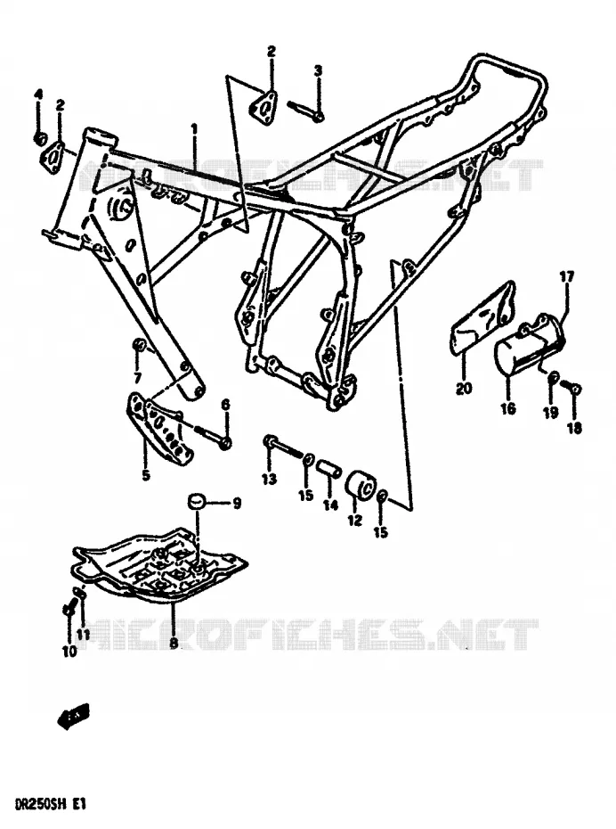 CADRE Suzuki MOTO 250 DR 1985  DR250SF(E/F/G/H)