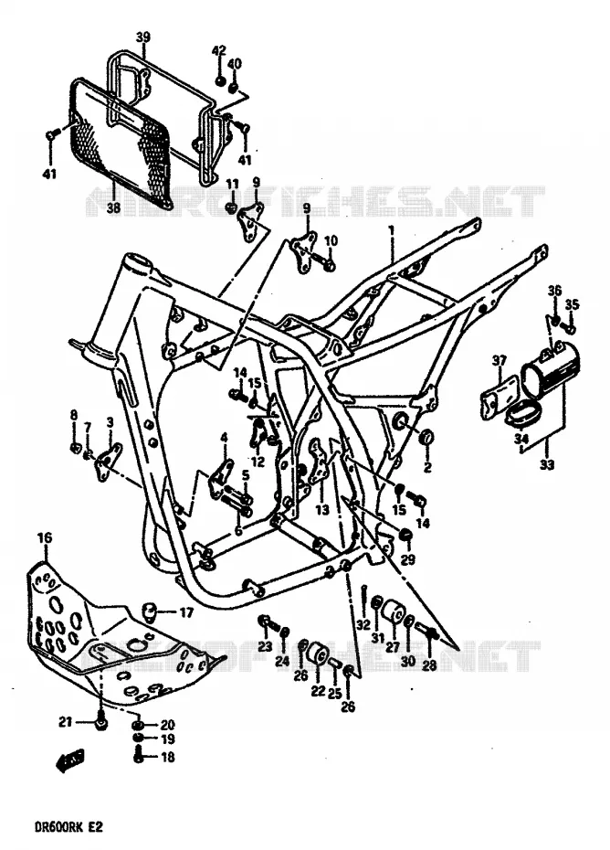 CADRE Suzuki MOTO 600 DR 1987  DR600RUH(E2)