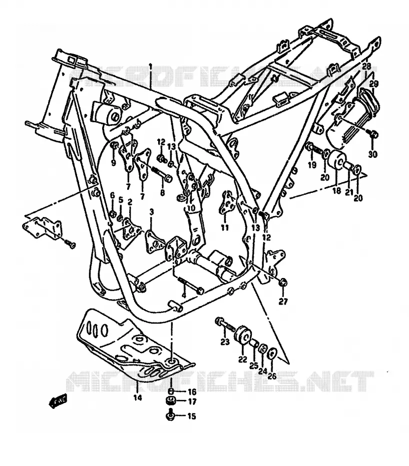 CADRE Suzuki MOTO 650 DR 1992  DR650RUN(N/P/R)