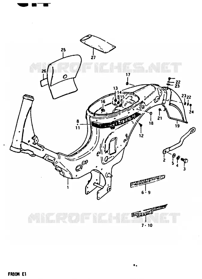 CADRE Suzuki SCOOTER 80 FR 1981  FR80N(M/B/N)
