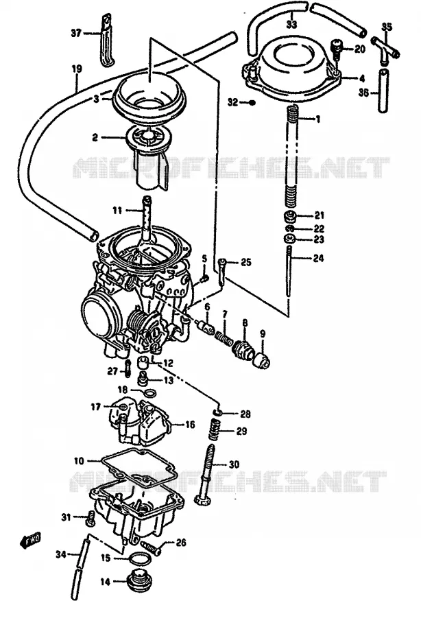 CARBURATEUR (E18) Suzuki MOTO 650 DR 1992  DR650RN(N/P/R)