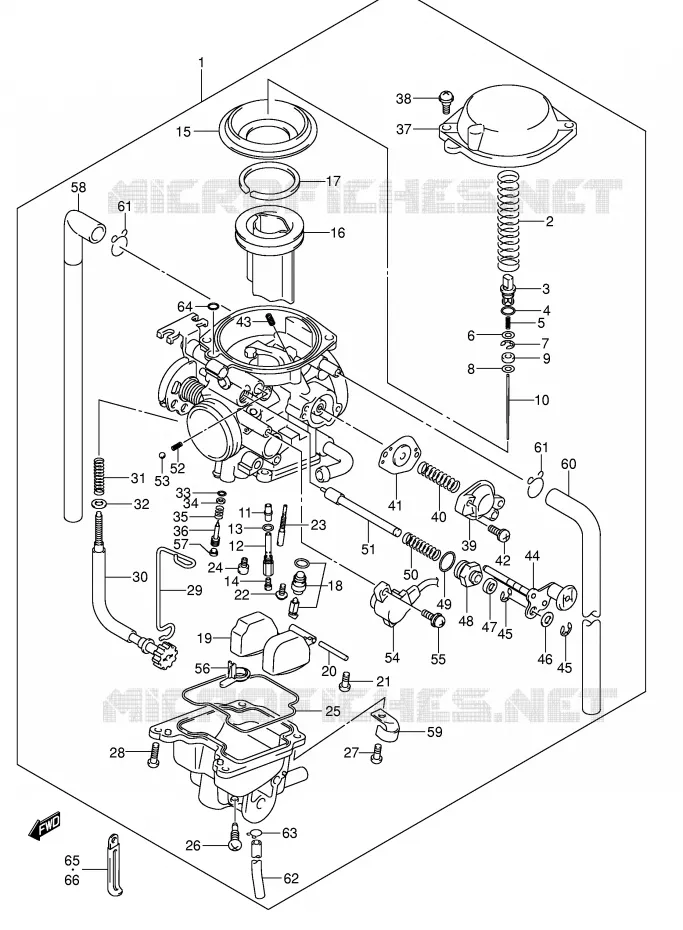 CARBURATEUR (FOR E33) Suzuki MOTO 400 DR-Z 2005  DR-Z400EK5(E3/E28)