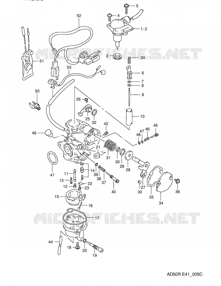 CARBURATEUR (MODELE M/R) Suzuki SCOOTER 50 AD 1991  AD50M(E41)