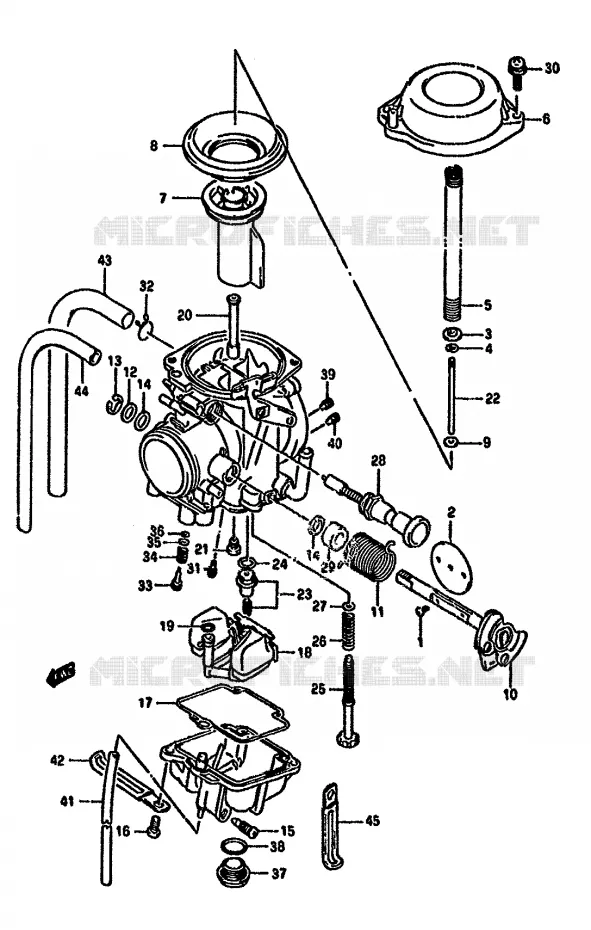 CARBURATEUR (MODELE N/P/R,EXCEPT E24) Suzuki MOTO 350 DR 1993  DR350SUP(L/M/N/P/R)