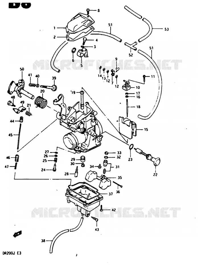 CARBURATEUR Suzuki MOTO 200 DR 1988  DR200J(G/H/J)