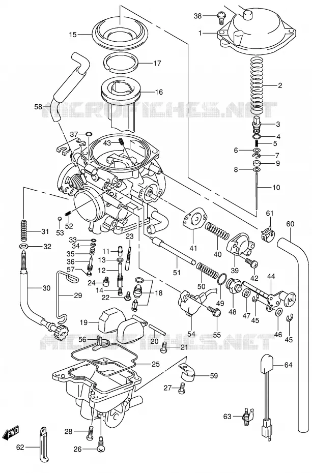 CARBURATEUR Suzuki MOTO 400 DR-Z 2004  DR-Z400SK4(E3/E28)