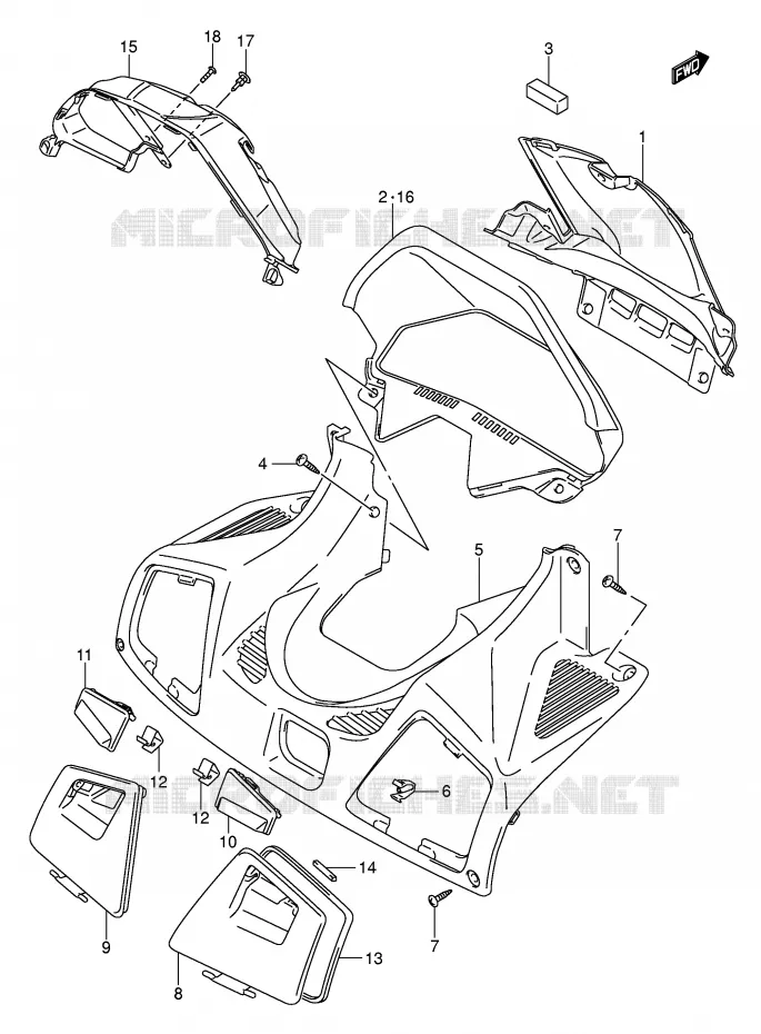CARENAGE - SUPPORT DE COMPTEUR (MODELE K5) Suzuki SCOOTER 650 BURGMAN 2003  AN650LK3(E2)