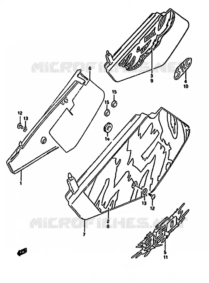 CARENAGES ARRIERE  (DR350SHN/SHP/SHR) Suzuki MOTO 350 DR 1992  DR350SN(L/M/N/P/R)