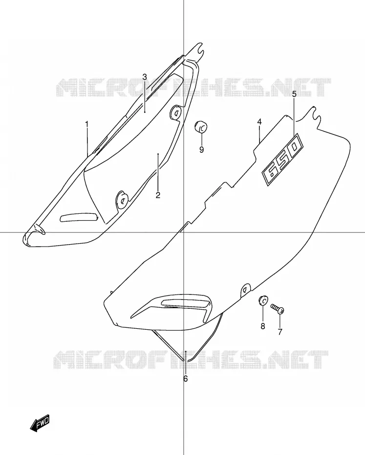 CARENAGES ARRIERE  (MODELE K2) Suzuki MOTO 650 DR 2001  DR650SEUK1(E4)