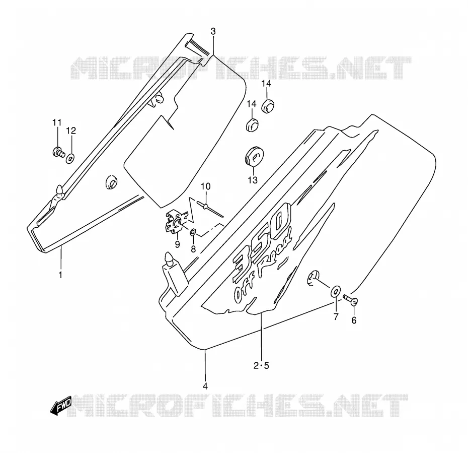 CARENAGES ARRIERE  (MODELE T) Suzuki MOTO 350 DR 1994  DR350R(E3)