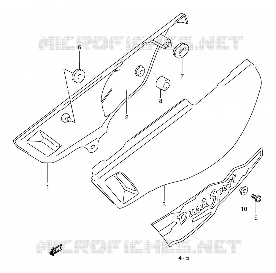 CARENAGES ARRIERE  (MODELE V) Suzuki MOTO 125 DR 1995  DR125SES(E4)