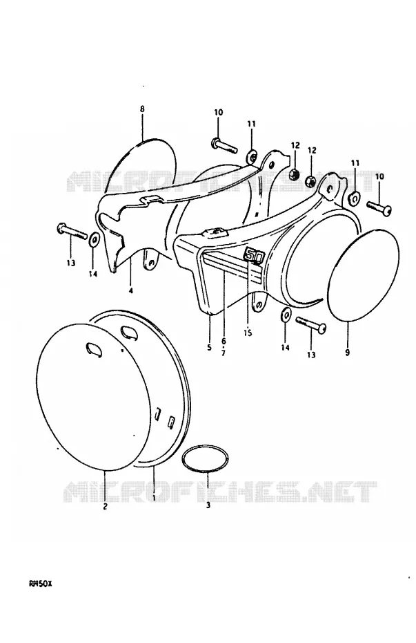 CARENAGES ARRIERE  (RM50X) Suzuki MOTO 50 RM 1981  RM50X(C/N/T/X)