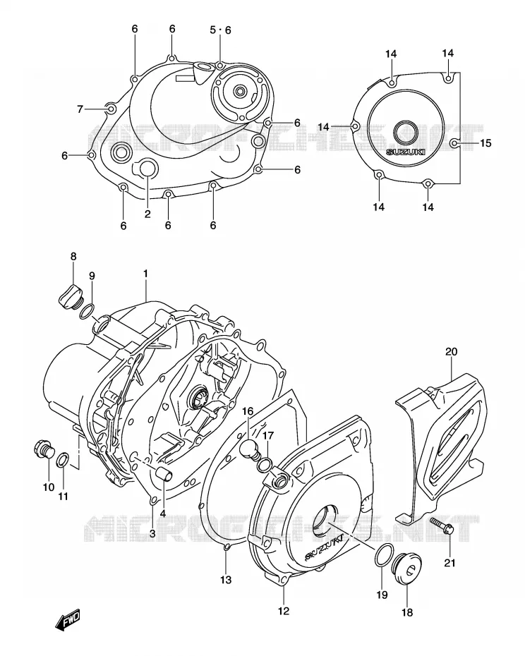 CARTER Suzuki MOTO 125 DR-Z 2004  DR-Z125LK4(E3/E28)