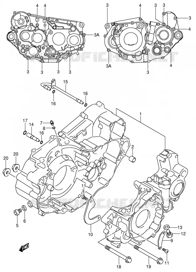 CARTER Suzuki MOTO 400 DR-Z 2001  DR-Z400SK1(E3/E28)