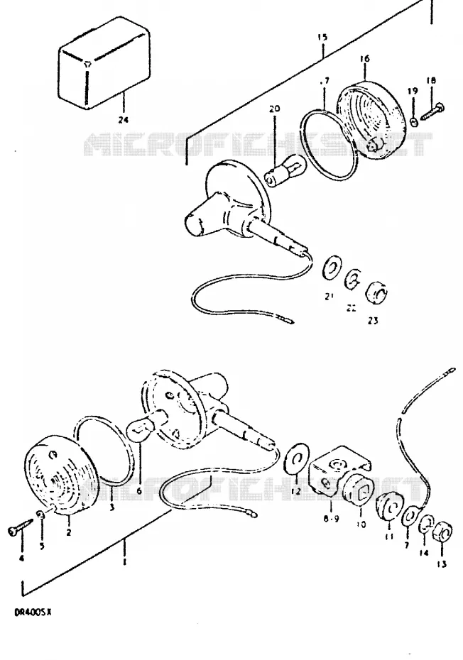 CLIGNOTANTS (E16, E18) Suzuki MOTO 400 DR 1980  DR400ST(T/X)