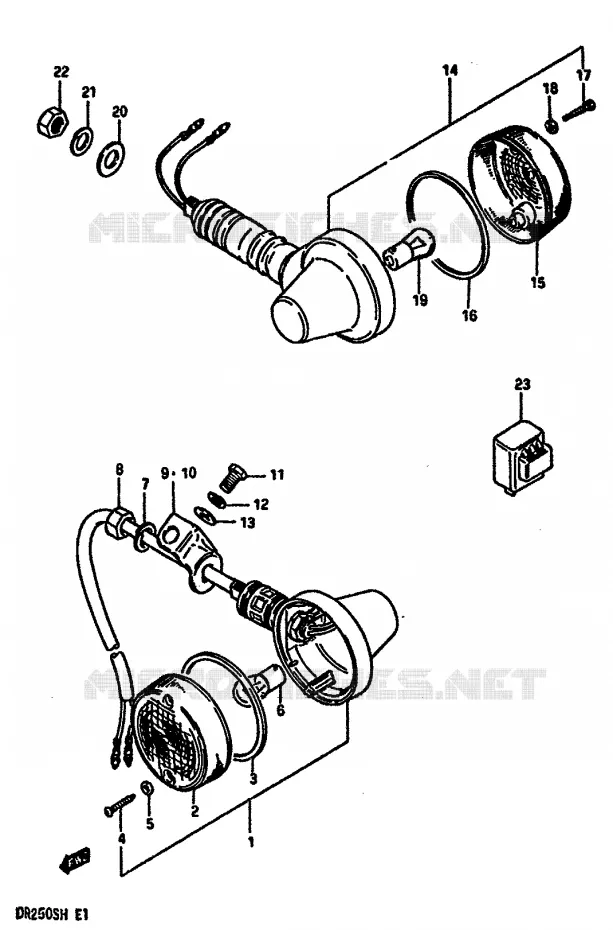 CLIGNOTANTS (E18,E39) Suzuki MOTO 250 DR 1984  DR250SE(E/F/G/H)