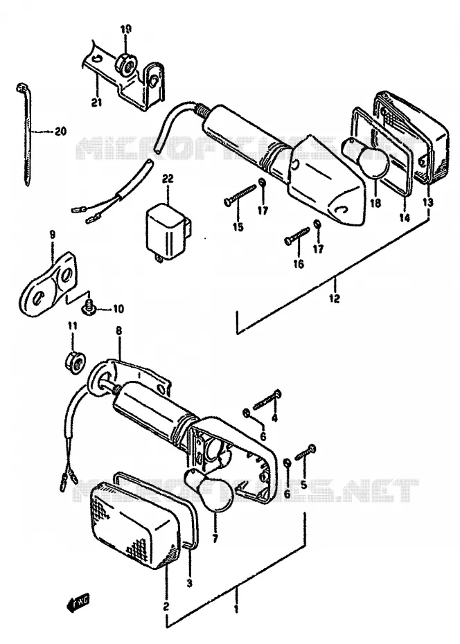 CLIGNOTANTS Suzuki MOTO 350 DR 1990  DR350SL(L/M/N/P/R)