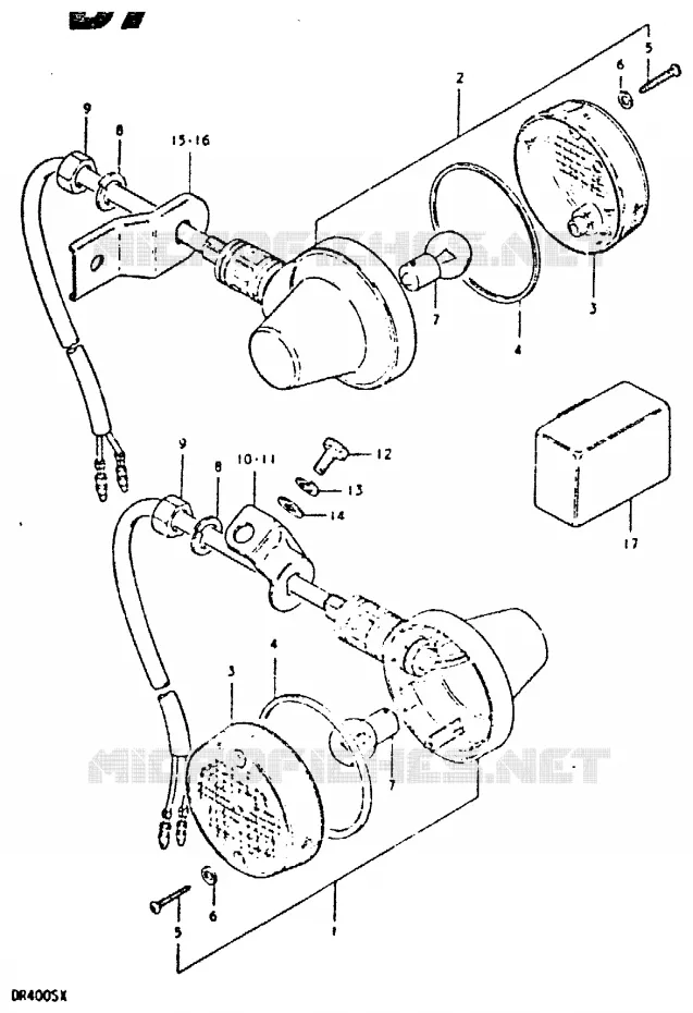 CLIGNOTANTS Suzuki MOTO 400 DR 1980  DR400ST(T/X)