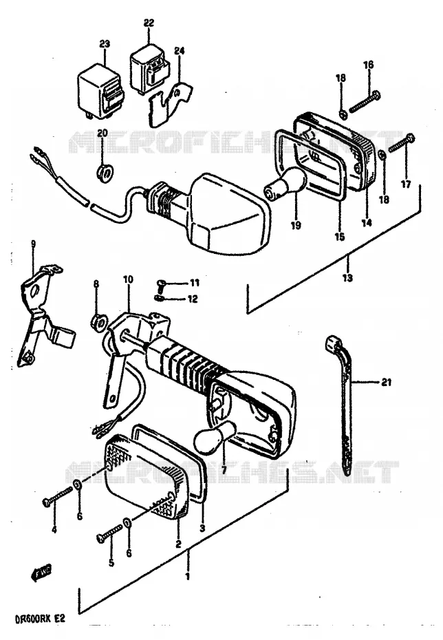 CLIGNOTANTS Suzuki MOTO 600 DR 1988  DR600RUJ(E2)