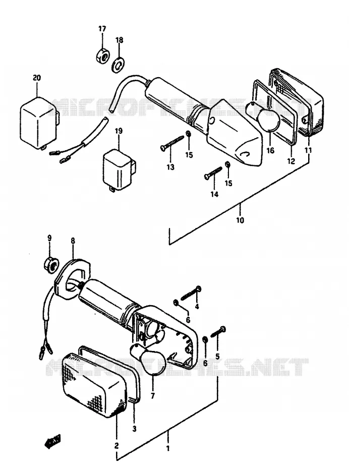 CLIGNOTANTS Suzuki MOTO 650 DR 1990  DR650RSUL(L/M)