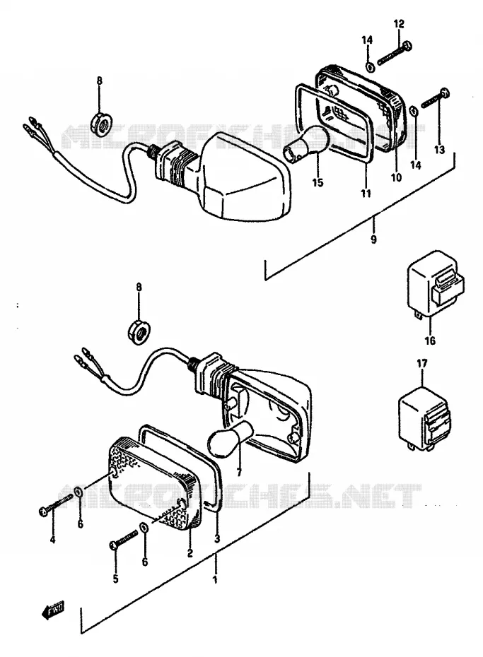 CLIGNOTANTS Suzuki MOTO 750 DR 1989  DR750SUK(J/K)