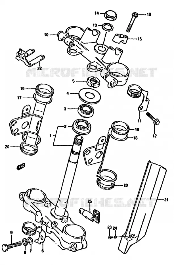 COLONNE DE DIRECTION (DR350SHN/SHP/SHR) Suzuki MOTO 350 DR 1994  DR350SR(L/M/N/P/R)