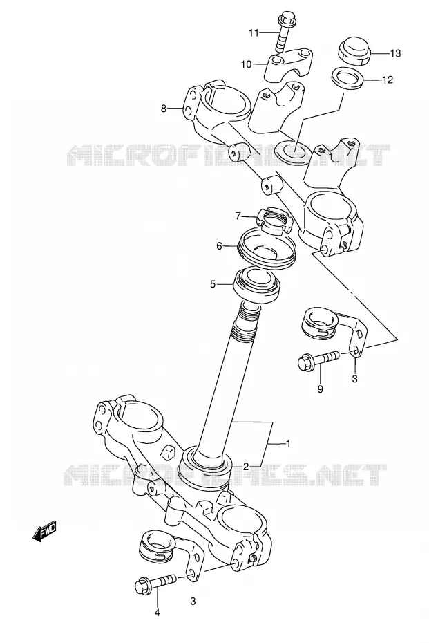 COLONNE DE DIRECTION Suzuki MOTO 350 DR 1990  DR350L(E3)
