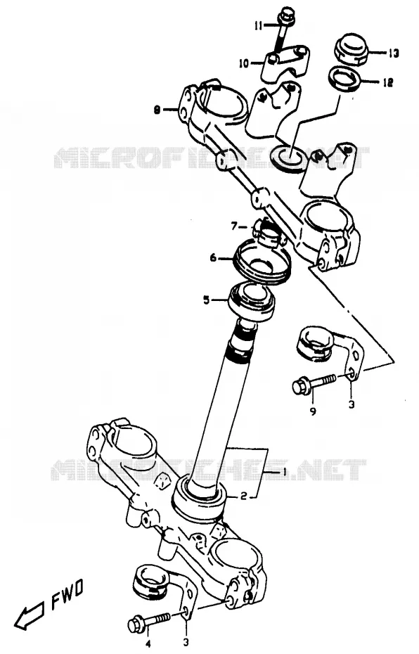COLONNE DE DIRECTION Suzuki MOTO 350 DR 1999  DR350X(V/W/X)