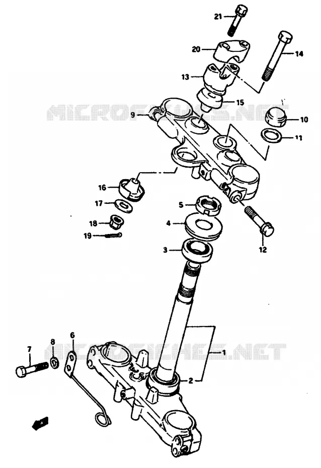 COLONNE DE DIRECTION Suzuki MOTO 650 DR 1990  DR650SL(L/M)