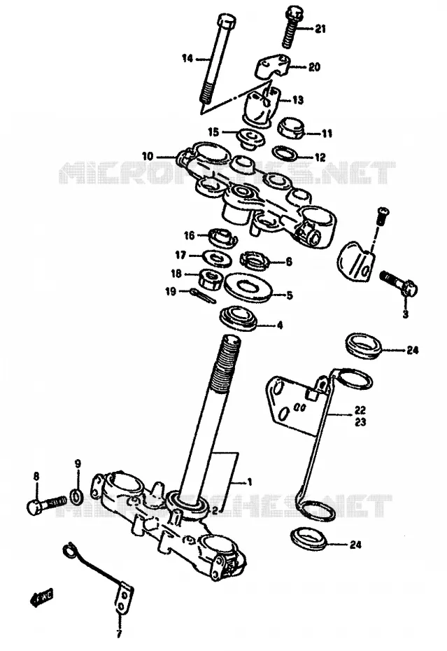 COLONNE DE DIRECTION Suzuki MOTO 650 DR 1993  DR650RP(N/P/R)